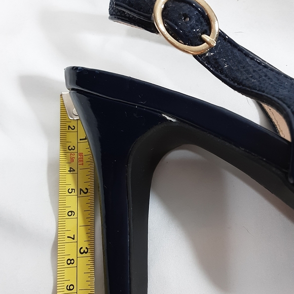 Karen Scott Dark Blue Slingback Peep Toe 9M - Picture 7 of 8